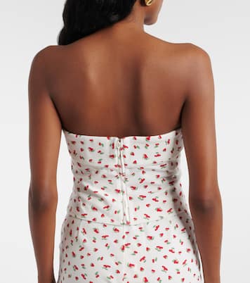 Ebony 프린트 스트랩리스 코튼 블렌드 탑 | Posse