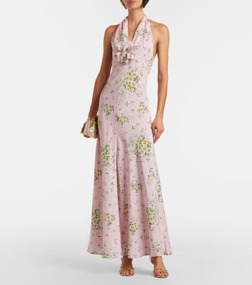 Floral-appliqué floral silk crêpe gown | Rodarte