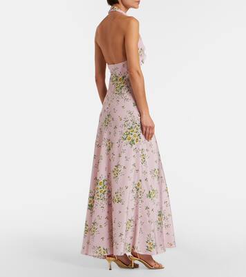 Floral-appliqué floral silk crêpe gown | Rodarte