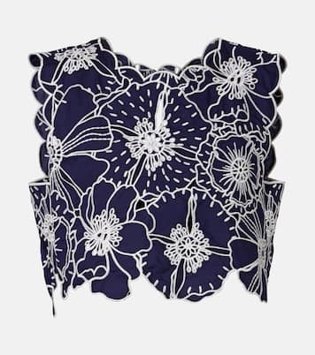 Embroidered floral cotton crop top | Farm Rio