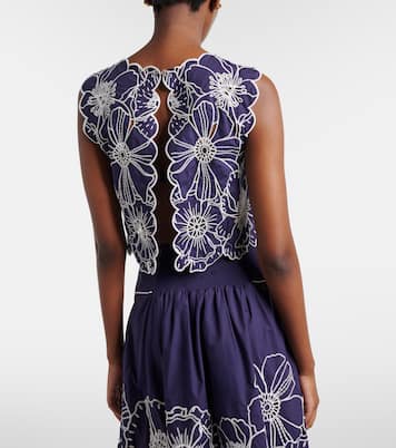 Embroidered floral cotton crop top | Farm Rio