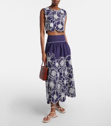 Embroidered floral cotton crop top | Farm Rio