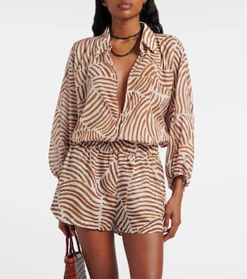 Moana oversized printed cotton shirt | ViX Paula Hermanny