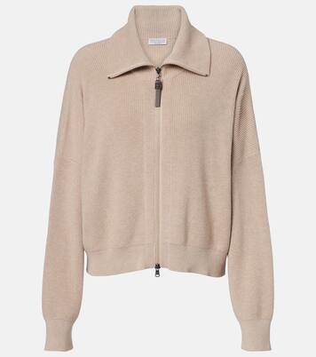 Knitted cotton blouson jacket | Brunello Cucinelli