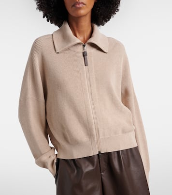 Knitted cotton blouson jacket | Brunello Cucinelli