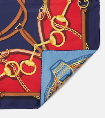 Printed reversible silk twill scarf | Gucci