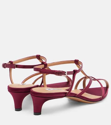 Cage satin and leather sandals | Jil Sander