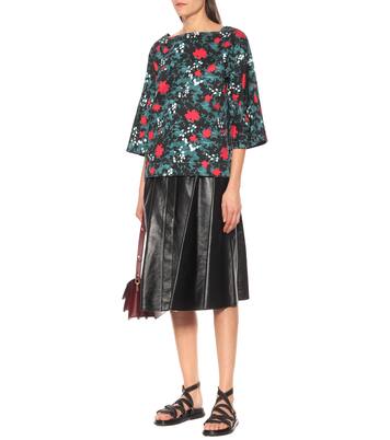 Top imprimé en coton et lin | Marni
