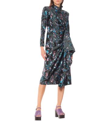 Robe midi en coton mélangé à sequins | Dries Van Noten