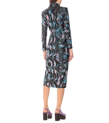 Robe midi en coton mélangé à sequins | Dries Van Noten