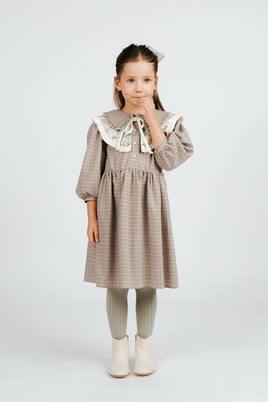 Robe en coton et laine à carreaux | Paade Mode