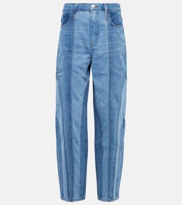 High-Rise Barrel Jeans Warped Stripe  | Frame