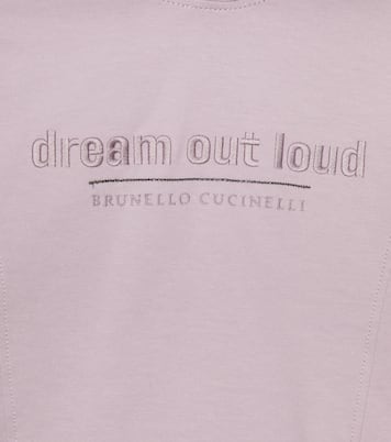 Embroidered cotton hoodie | Brunello Cucinelli Kids