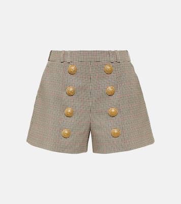 Shorts de tweed Príncipe de Gales de tiro alto | Balmain