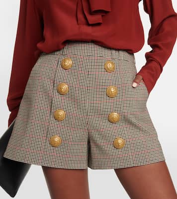 Shorts de tweed Príncipe de Gales de tiro alto | Balmain