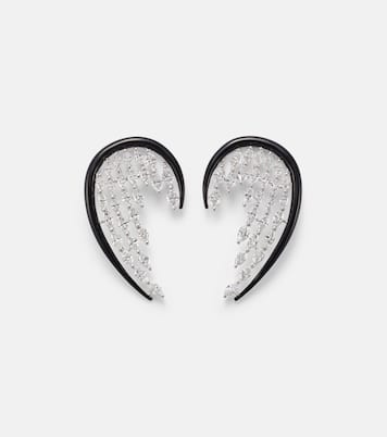 Boucles d'oreilles Angel Wings en or blanc 18 ct, diamants et émail | Kamyen