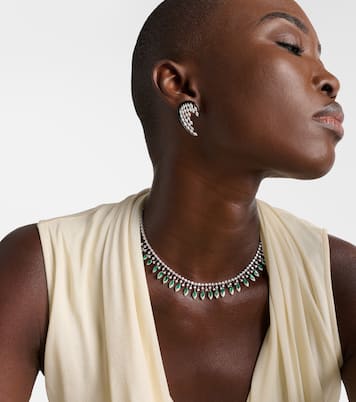 Boucles d'oreilles Angel Wings en or blanc 18 ct, diamants et émail | Kamyen