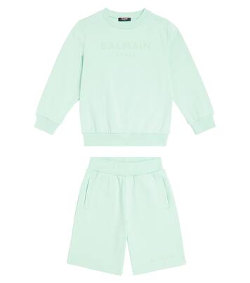Cotton jersey tracksuit | Balmain Kids