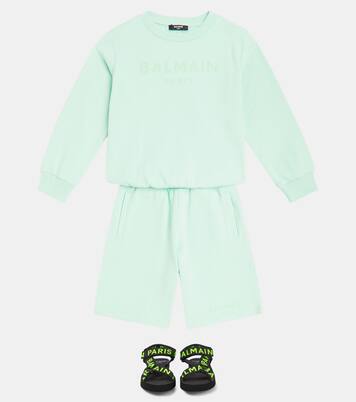Cotton jersey tracksuit | Balmain Kids