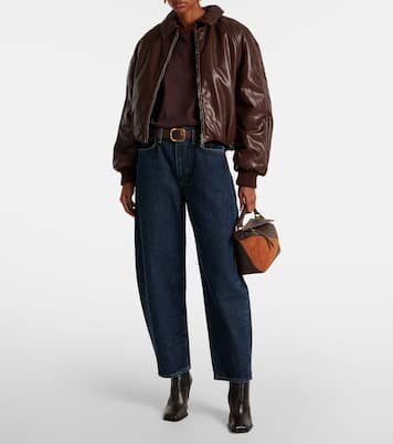 X Shoreditch Bomberjacke Ski Club Tate aus Lederimitat | Agolde