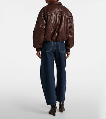 X Shoreditch Bomberjacke Ski Club Tate aus Lederimitat | Agolde