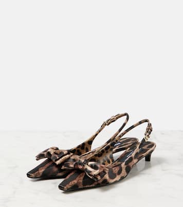 Leo 30 printed satin slingback pumps | Dolce&Gabbana