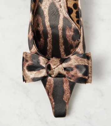 Leo 30 printed satin slingback pumps | Dolce&Gabbana
