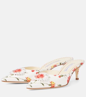 Mules Kifatmu 50 aus Satin mit Zierperlen | Manolo Blahnik