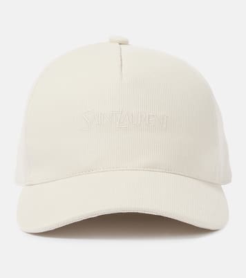 Logo embroidered corduroy baseball cap | Saint Laurent