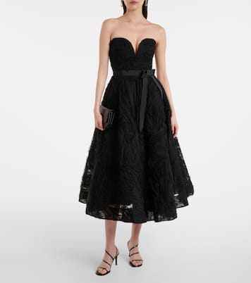 Robe midi Willow brodée en tulle | Rebecca Vallance