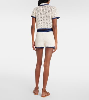 Short Seaside rayé en crochet de coton | Anna Kosturova