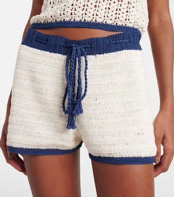 Short Seaside rayé en crochet de coton | Anna Kosturova