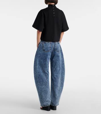 High-neck cotton jersey T-shirt | Alaïa