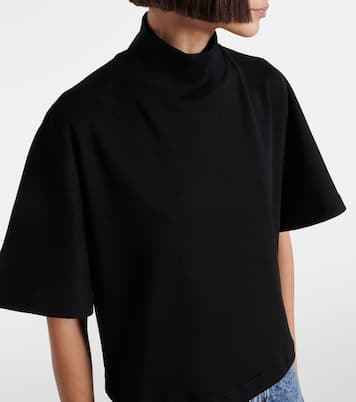 High-neck cotton jersey T-shirt | Alaïa