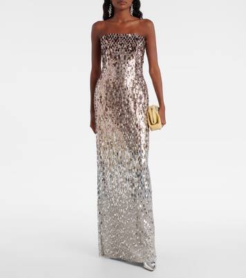 Lucille sequined strapless gown | Jenny Packham
