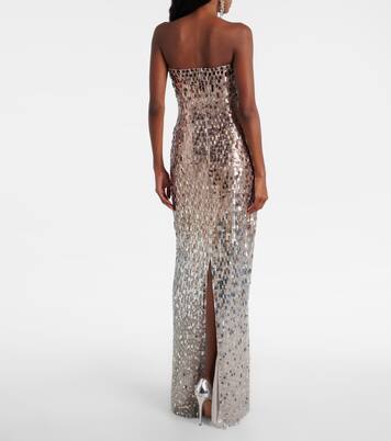 Lucille sequined strapless gown | Jenny Packham
