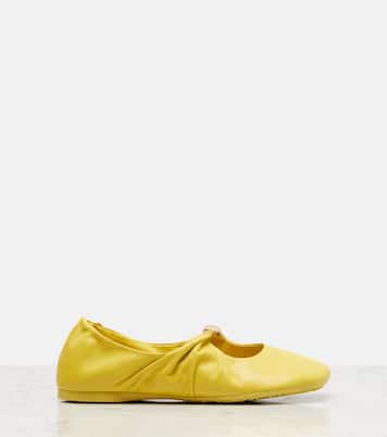 Pebble Soft leather Mary Jane flats | Loewe