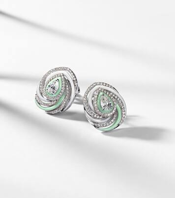 Boucles d’oreilles Oceane Pear en or blanc 18 ct et diamants | Kamyen