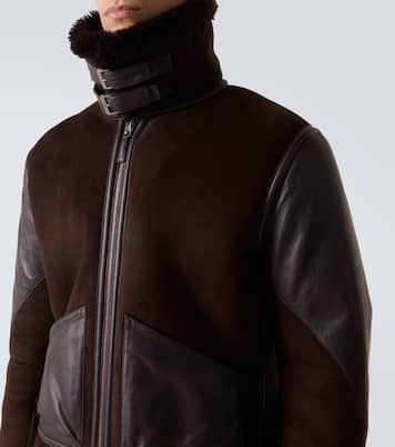Jacke aus Veloursleder mit Shearling | Ralph Lauren Purple Label