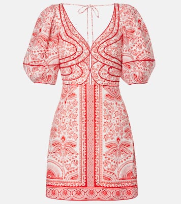 Bedrucktes Minikleid aus einem Leinengemisch | Farm Rio