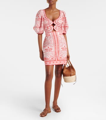 Bedrucktes Minikleid aus einem Leinengemisch | Farm Rio