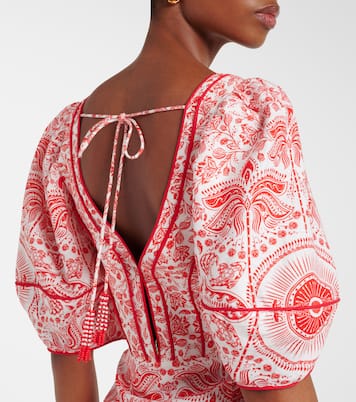 Bedrucktes Minikleid aus einem Leinengemisch | Farm Rio