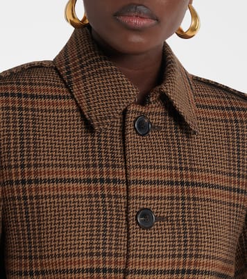 Belted Prince of Wales wool coat | Saint Laurent