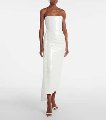 Bridal sequined strapless bustier gown | Alex Perry