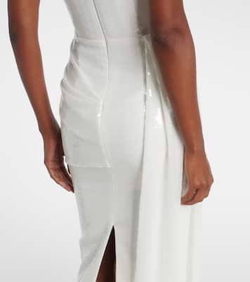 Bridal sequined strapless bustier gown | Alex Perry