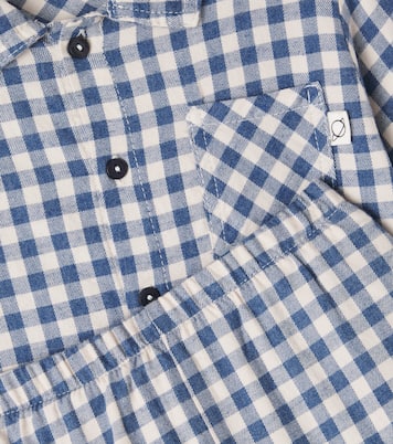 Baby gingham cotton flannel shirt and pants set | Cozmo