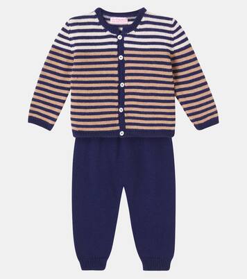 Baby Pinto striped cardigan and pants set | La Coqueta