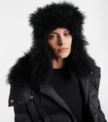 Shearling-trimmed down hat | Yves Salomon