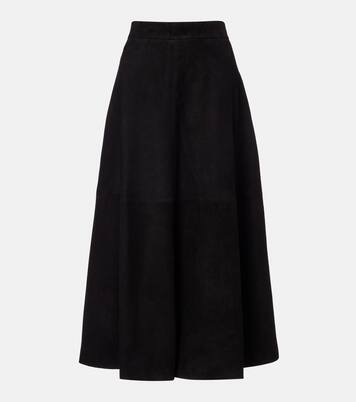 Suede midi skirt | Róhe