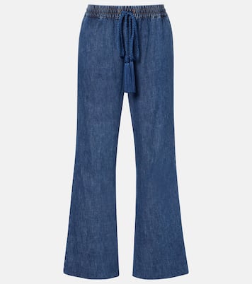 Cotton chambray wide-leg pants | Valentino